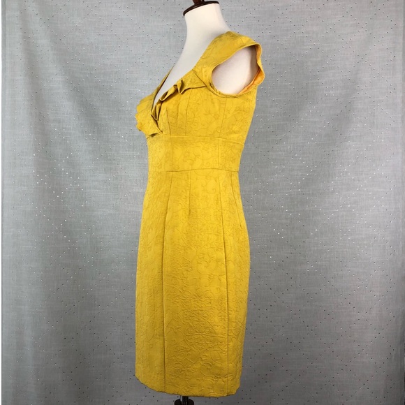 Nanette Lepore Yellow Embroidered Sheath Dress - Picture 2 of 6